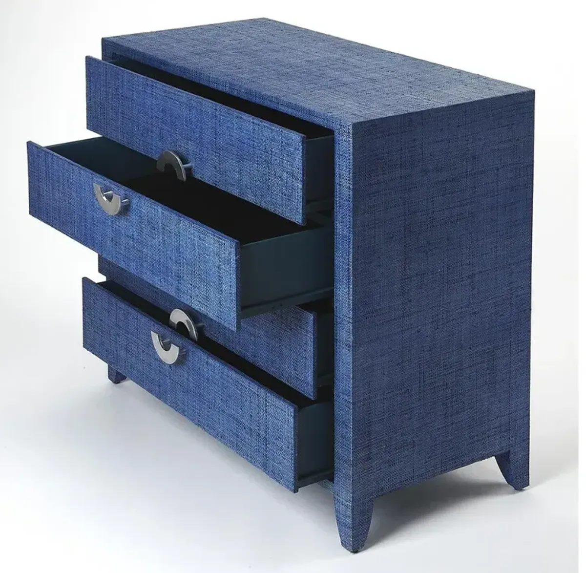 Indigo Blue Raffia Accent Chest, Belen Kox