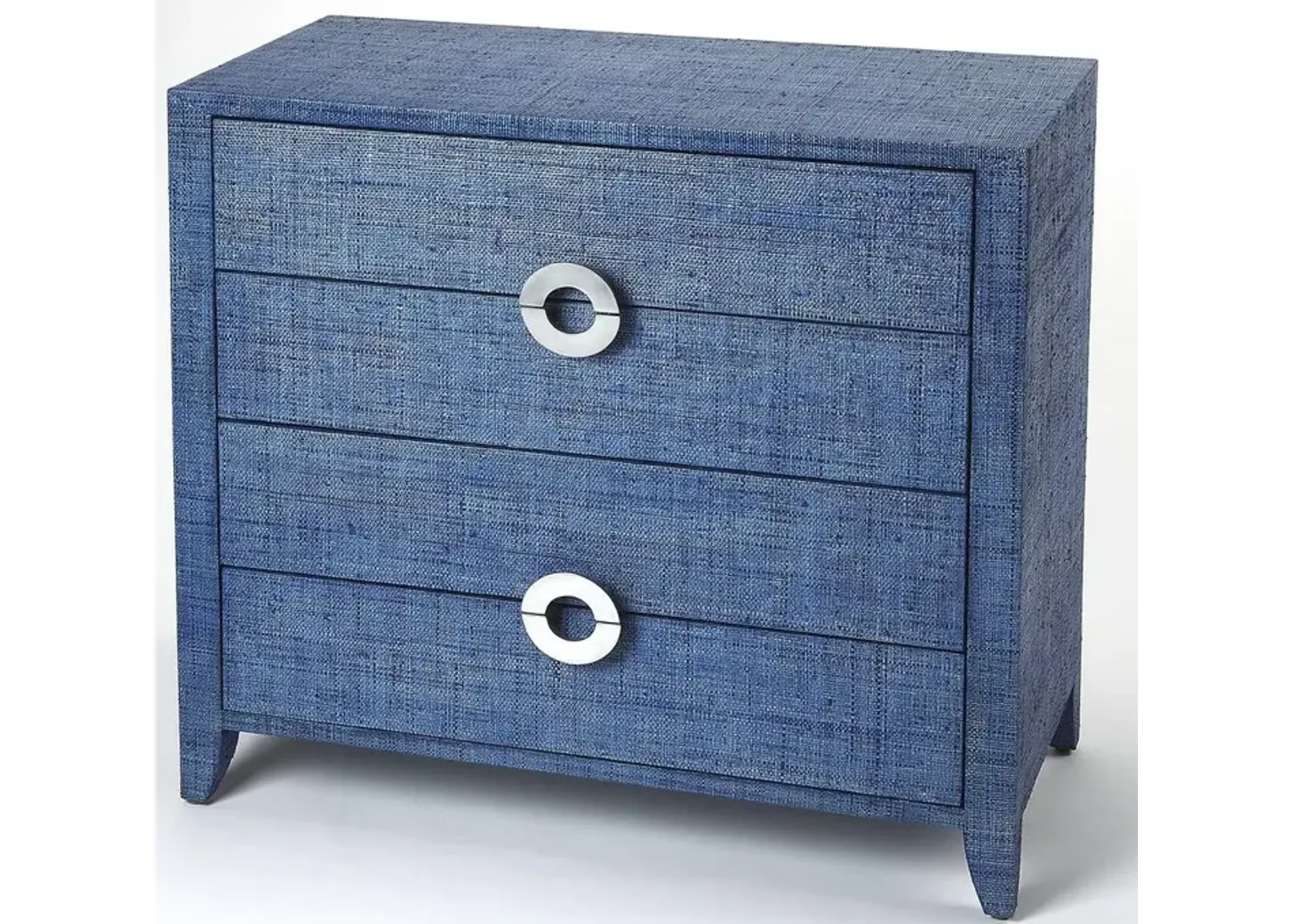 Indigo Blue Raffia Accent Chest, Belen Kox