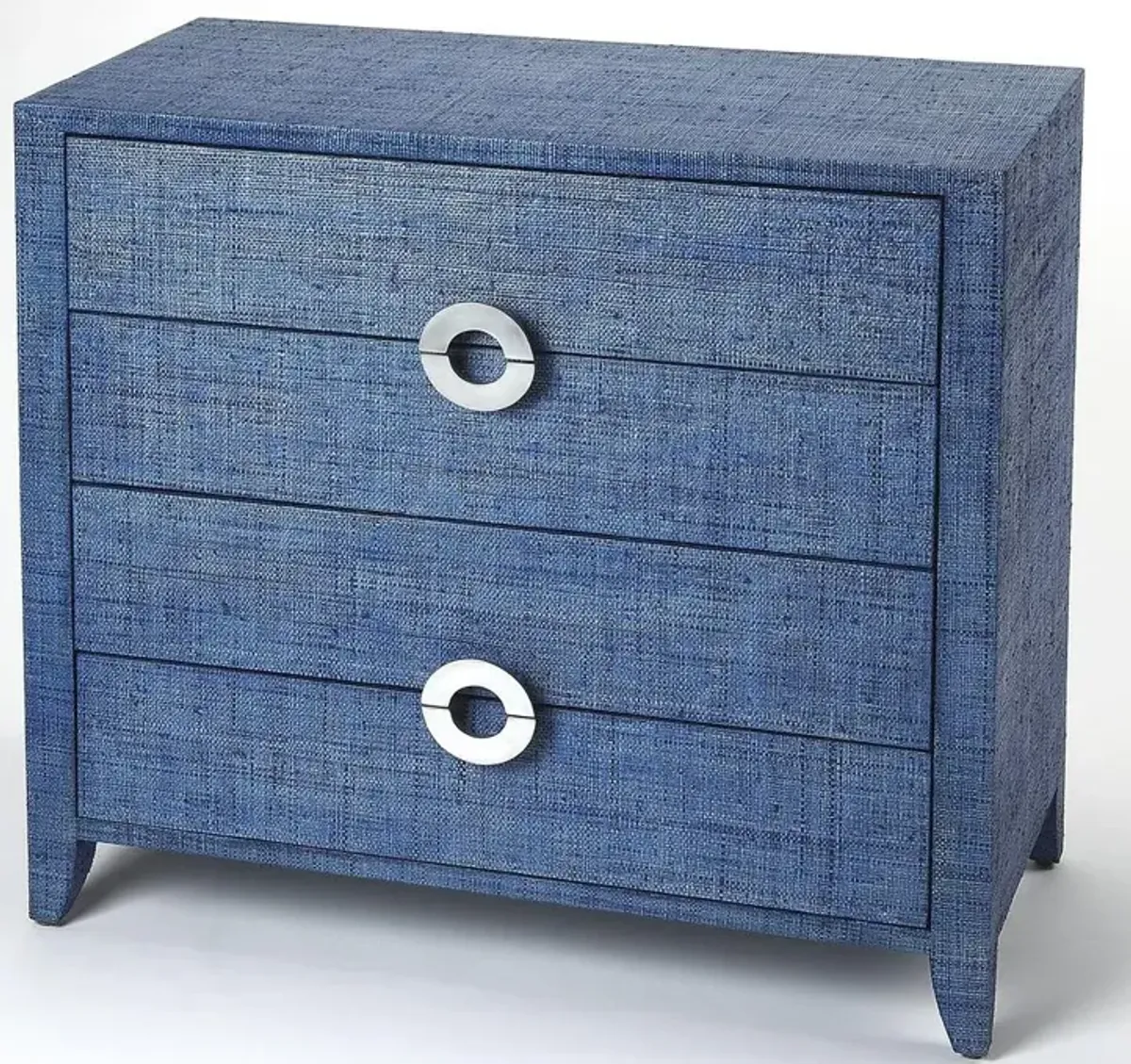 Indigo Blue Raffia Accent Chest, Belen Kox