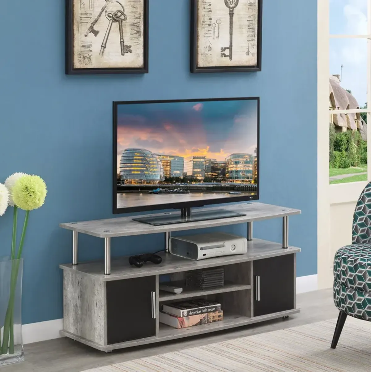 Convenience Concepts Designs2Go Monterey TV Stand with Cabinets and Shelves