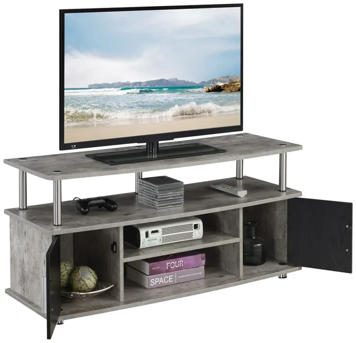 Convenience Concepts Designs2Go Monterey TV Stand with Cabinets and Shelves