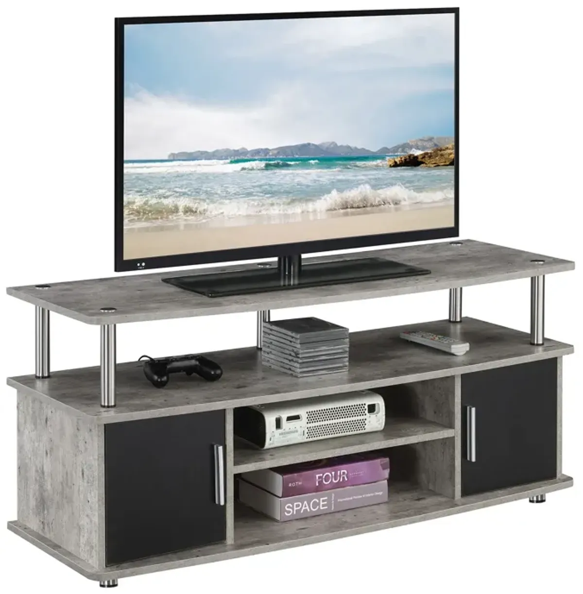 Convenience Concepts Designs2Go Monterey TV Stand with Cabinets and Shelves