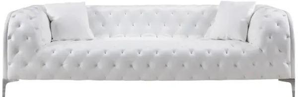 AE-D822 MODERN WHITE TUFTED DESIGN FAUX LEATHER WITH LEATHER MATCH SOFA