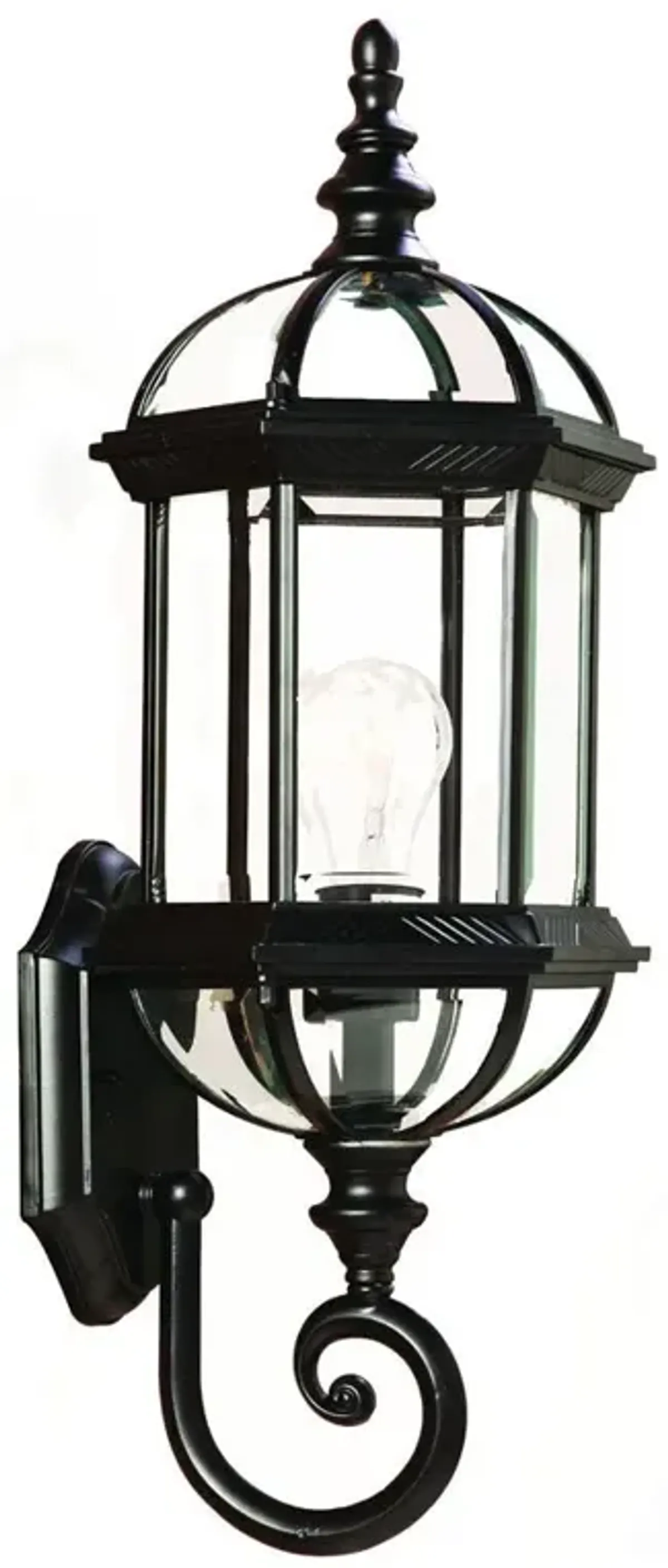 Hivvago Matte Black Cylindrical Lantern Wall Light