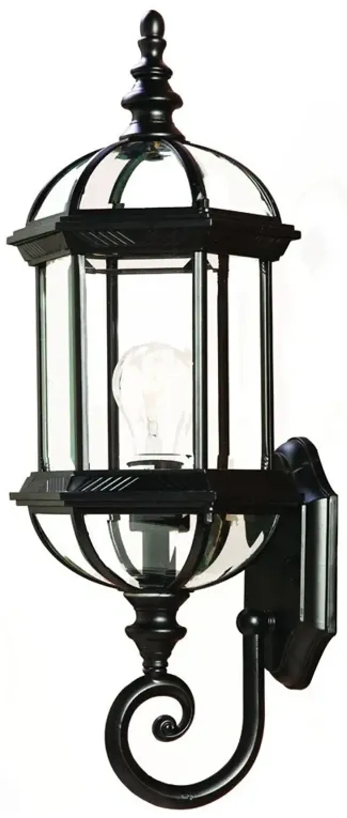 Hivvago Matte Black Cylindrical Lantern Wall Light