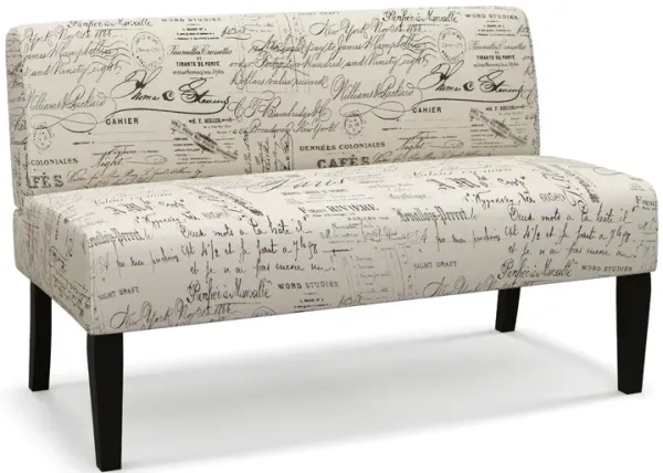 Living Room Wooden Leg Armless Loveseat Sofa-Multicolor