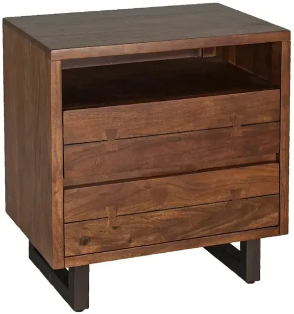 World Interiors Glenwood Acacia Wood Live Edge Night Chest