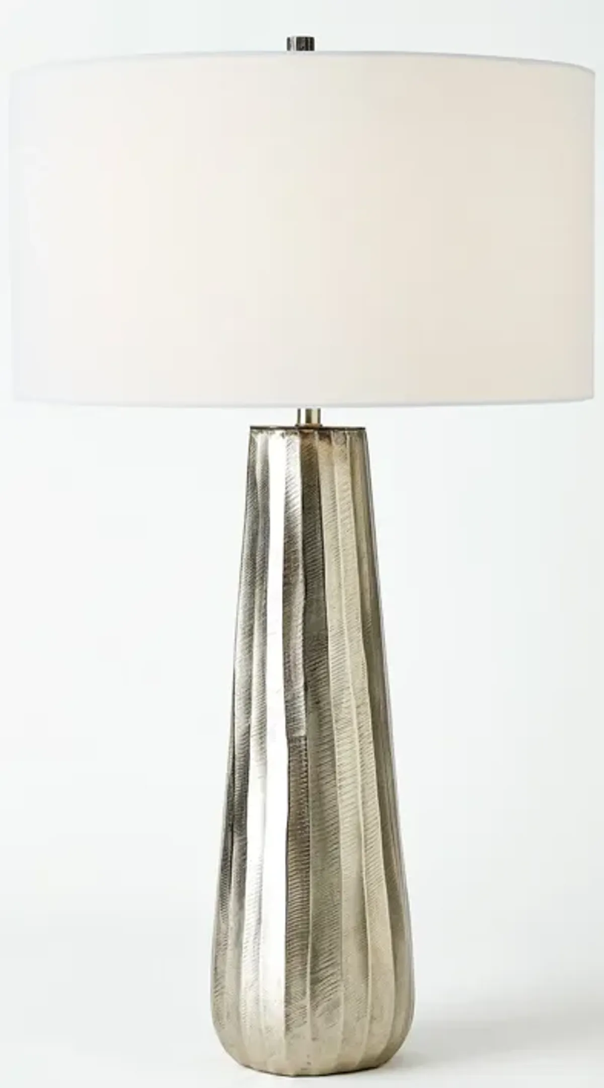 Chased Round Table Lamp-Silver