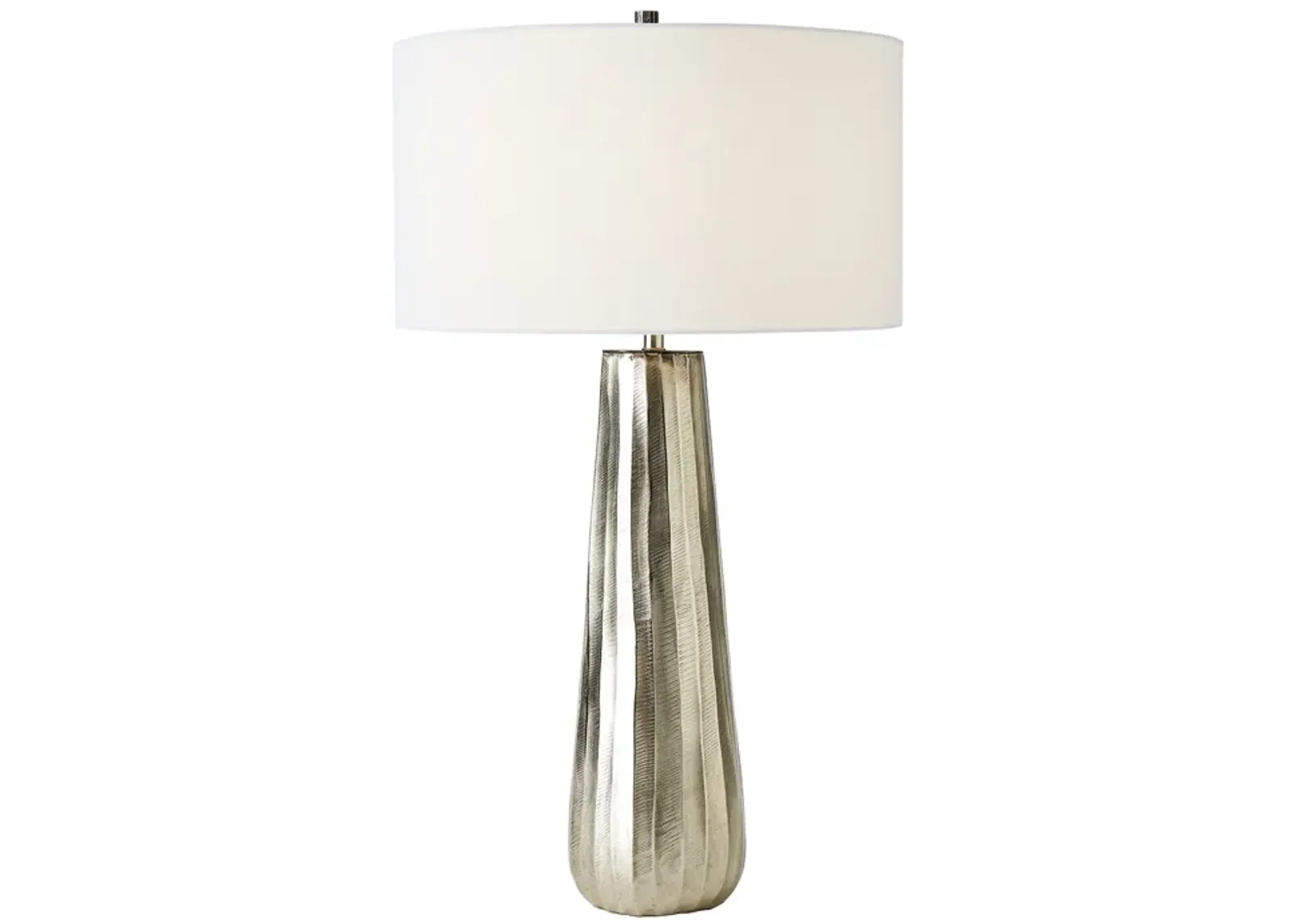 Chased Round Table Lamp-Silver