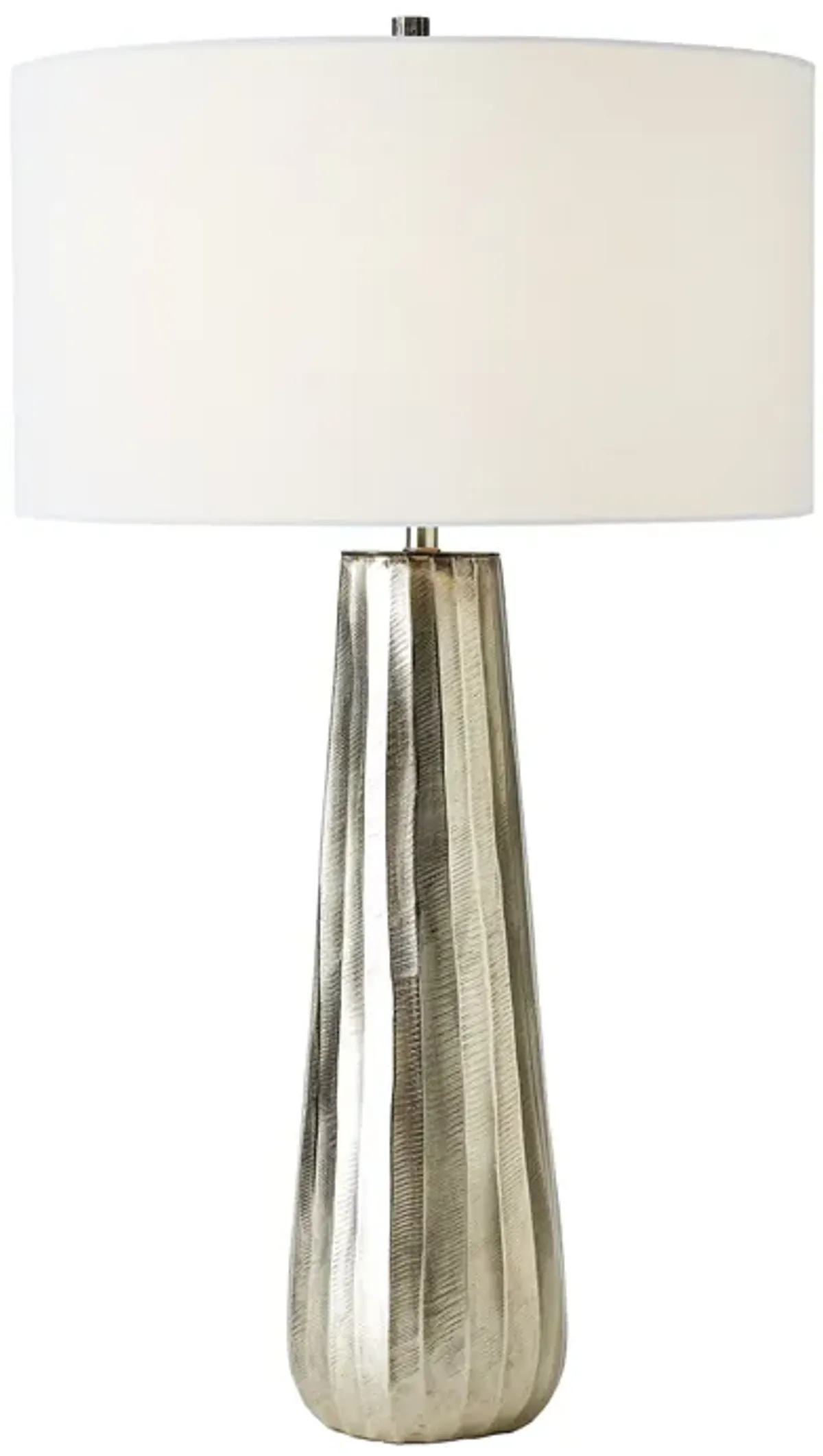 Chased Round Table Lamp-Silver