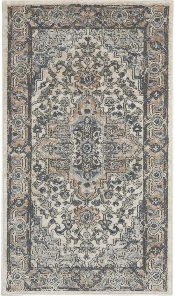Quarry QUA05 Ivory/Gray 2'2" x 3'9" Rug