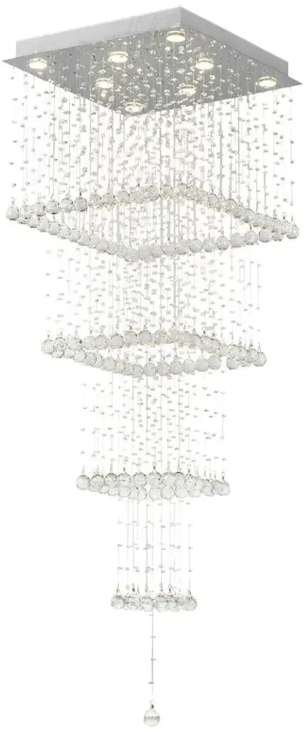 CWI Lighting Square 8 Light Flush Mount With Chrome Finish