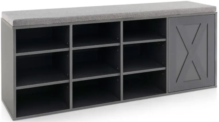 Hivvago 9-cube Shoe Bench with Adjustable Shelves and Removable Padded Cushion