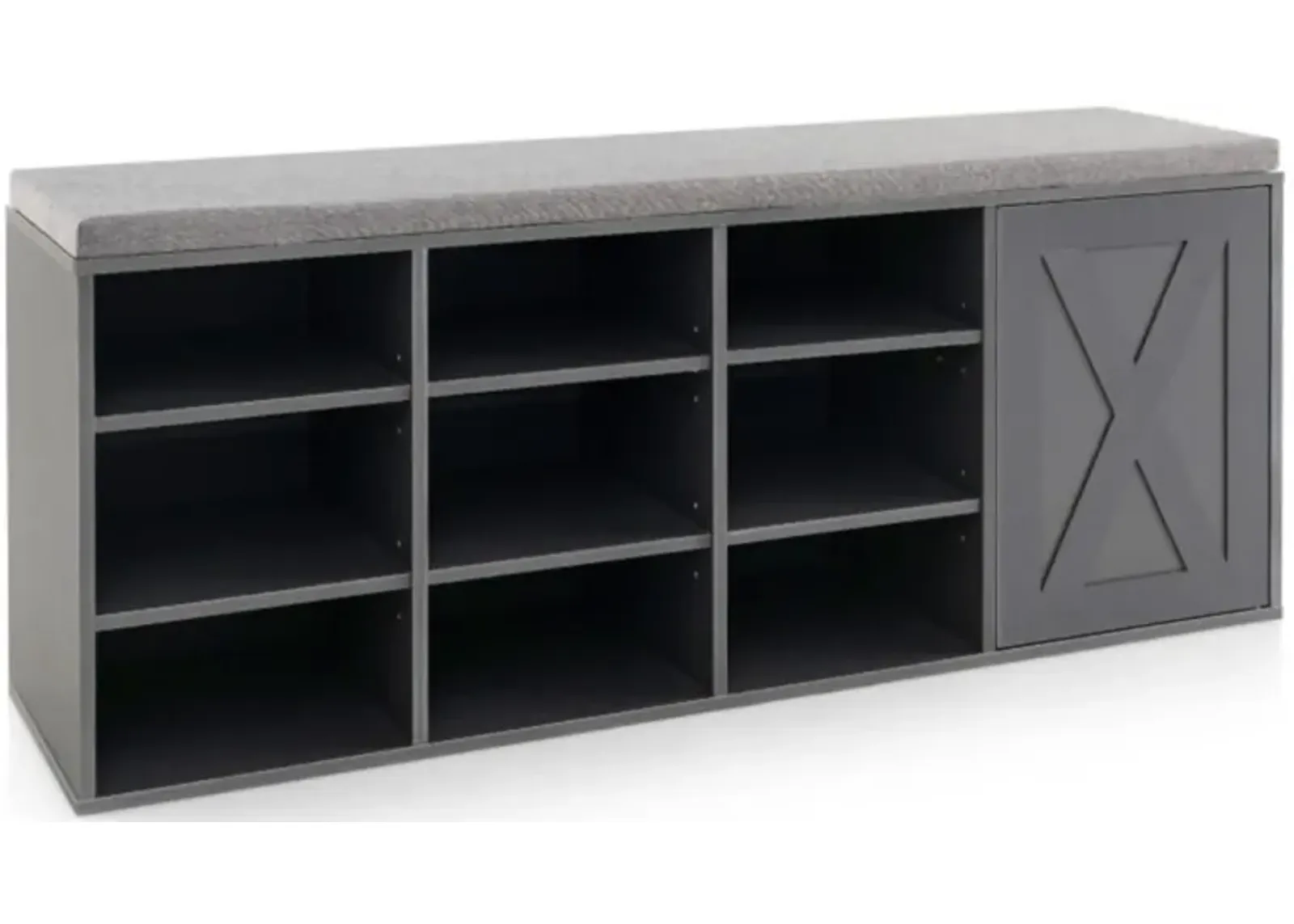 Hivvago 9-cube Shoe Bench with Adjustable Shelves and Removable Padded Cushion