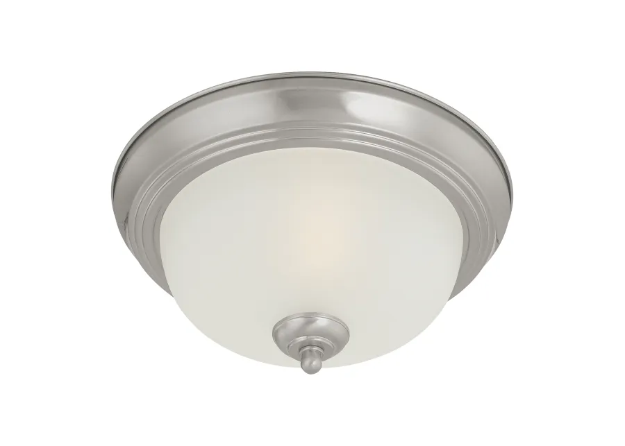 Ceiling Essentials 12'' Wide 1-Light Nickel Flush Mount