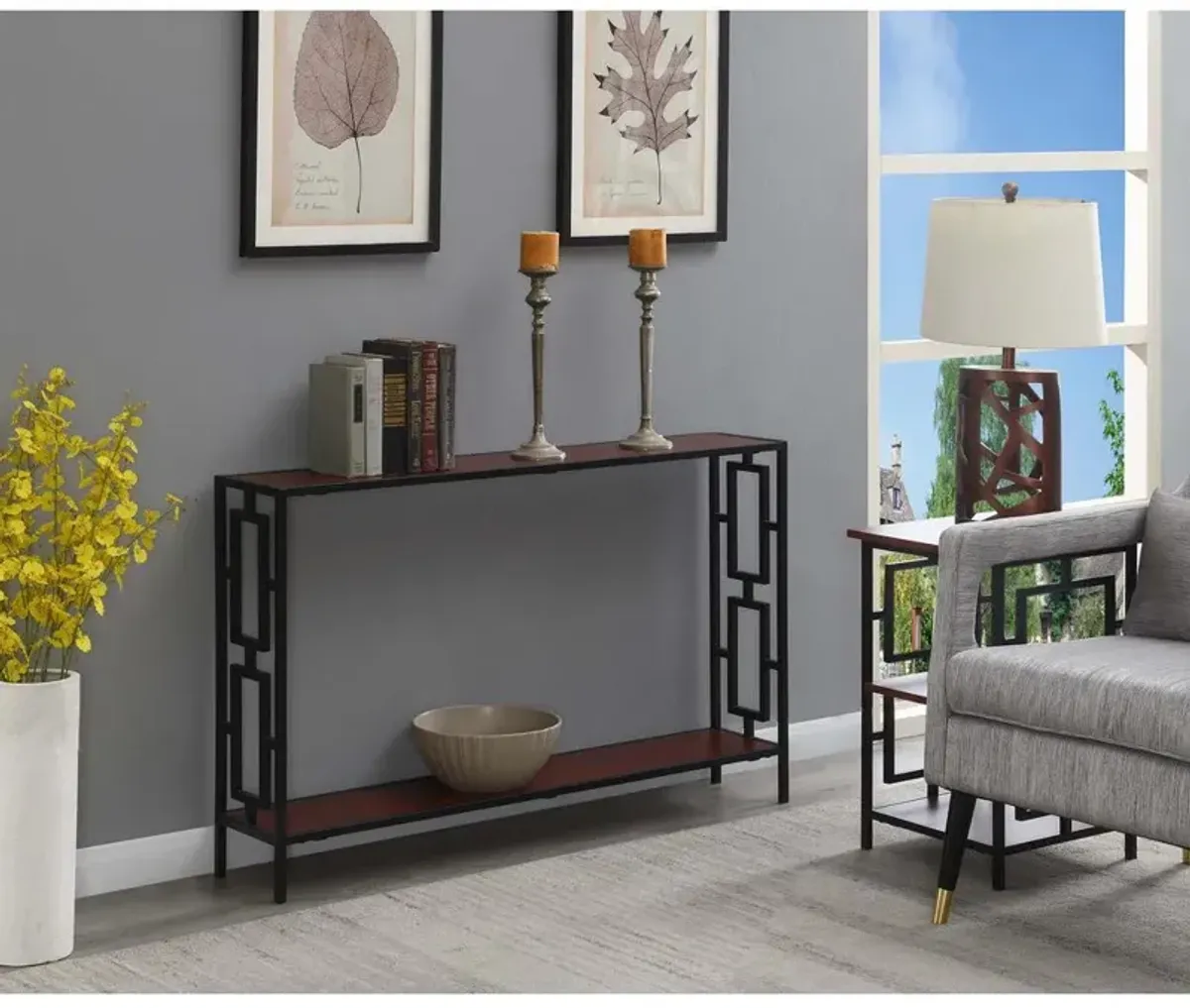 Convenience Concepts Town Square Metal Frame Console Table*