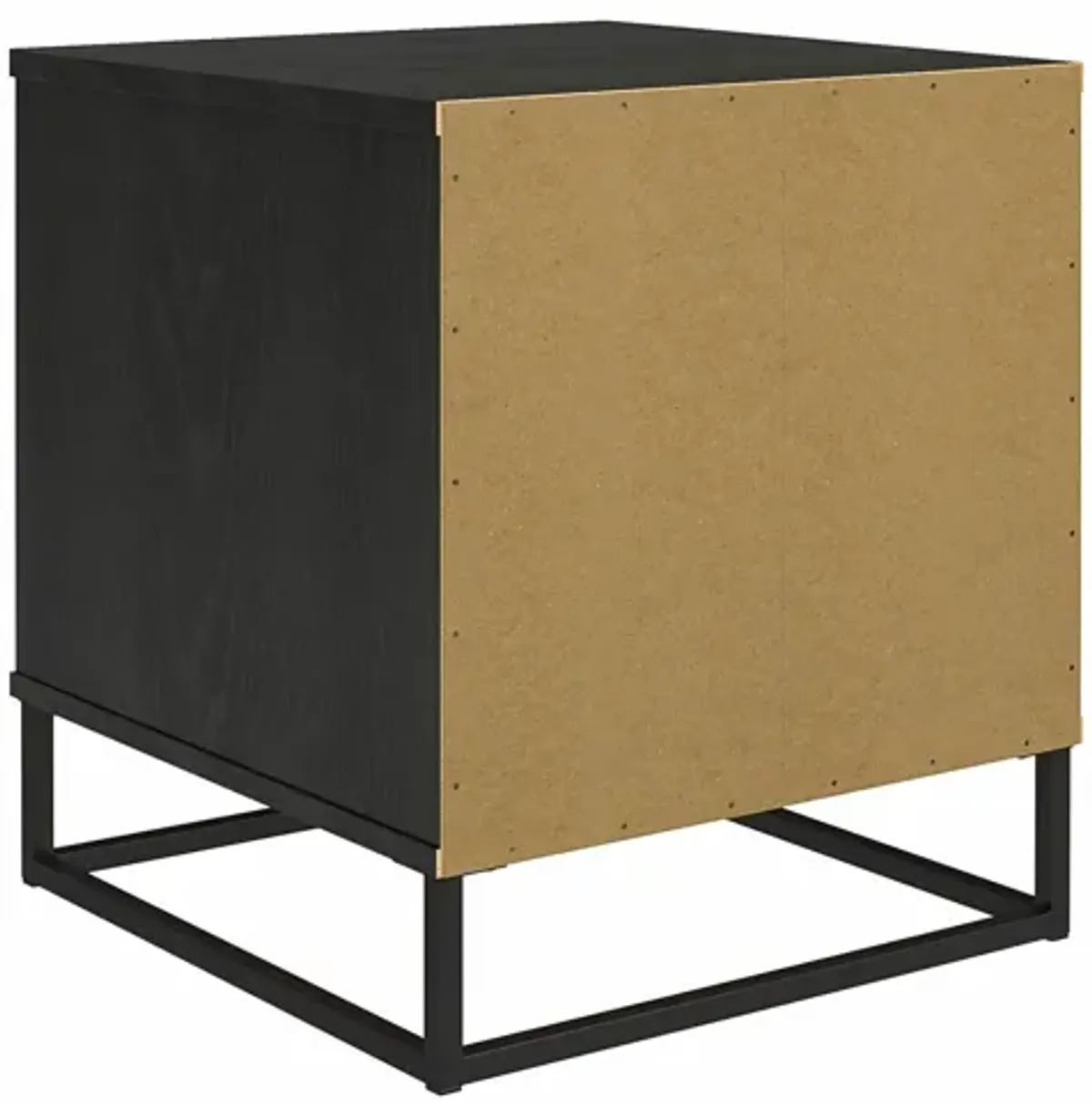 Novogratz Kelly Nightstand, Faux Rattan & Black Oak