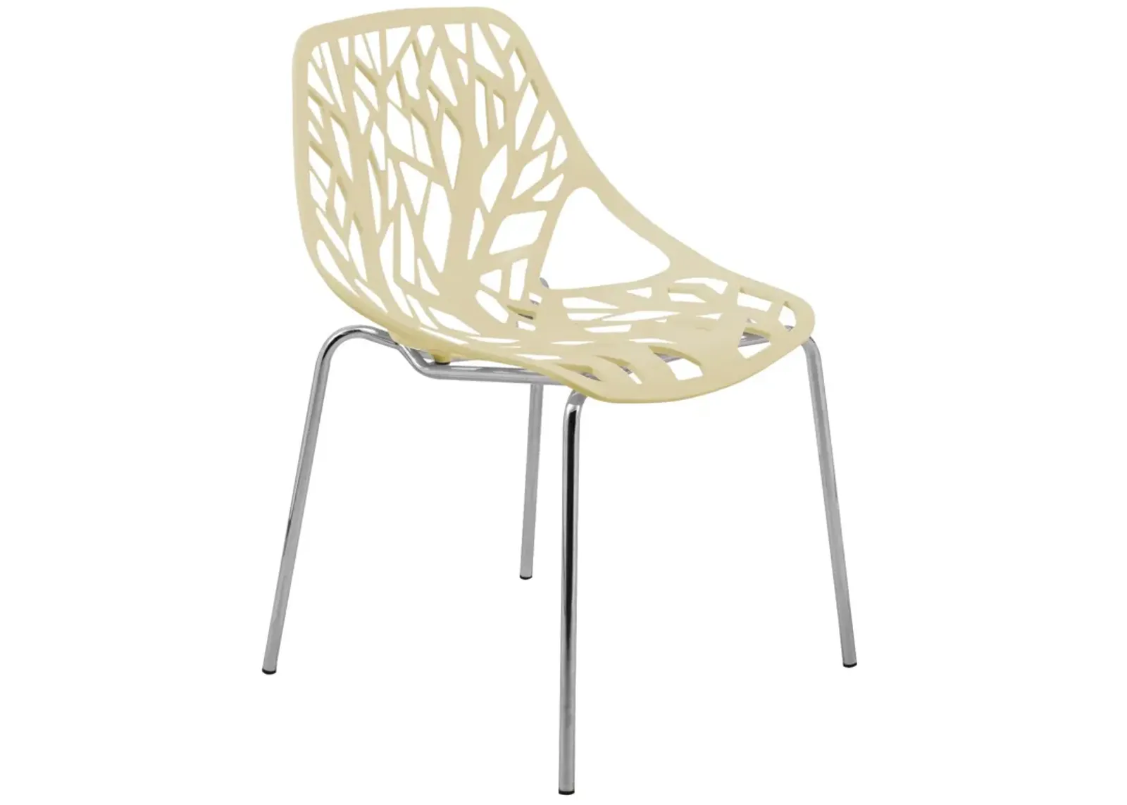 LeisureMod Modern Asbury Dining Chair w/ Chromed Legs