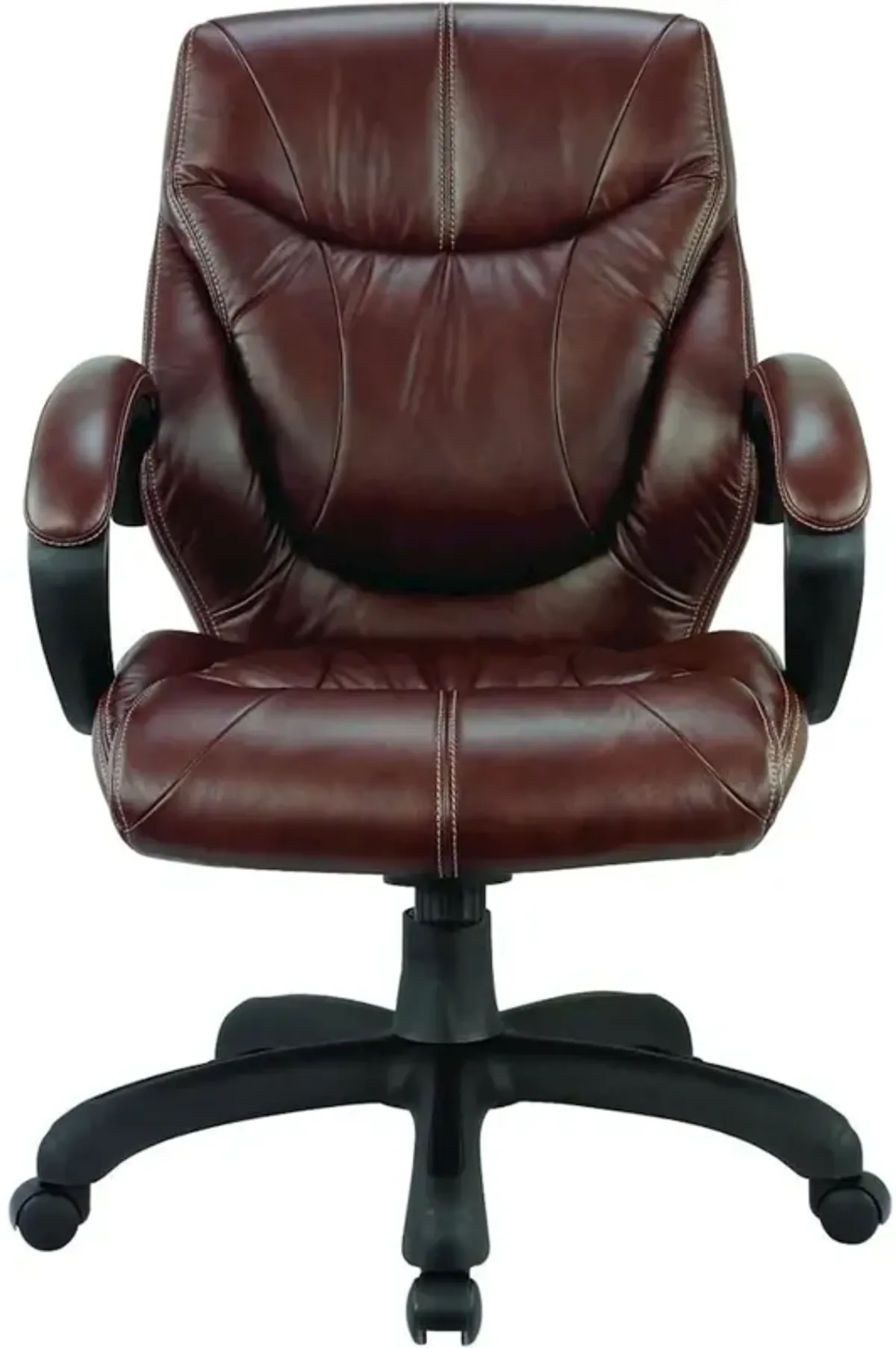 Nicer Furniture Middle Back Real Leather Executive Chair - Brown