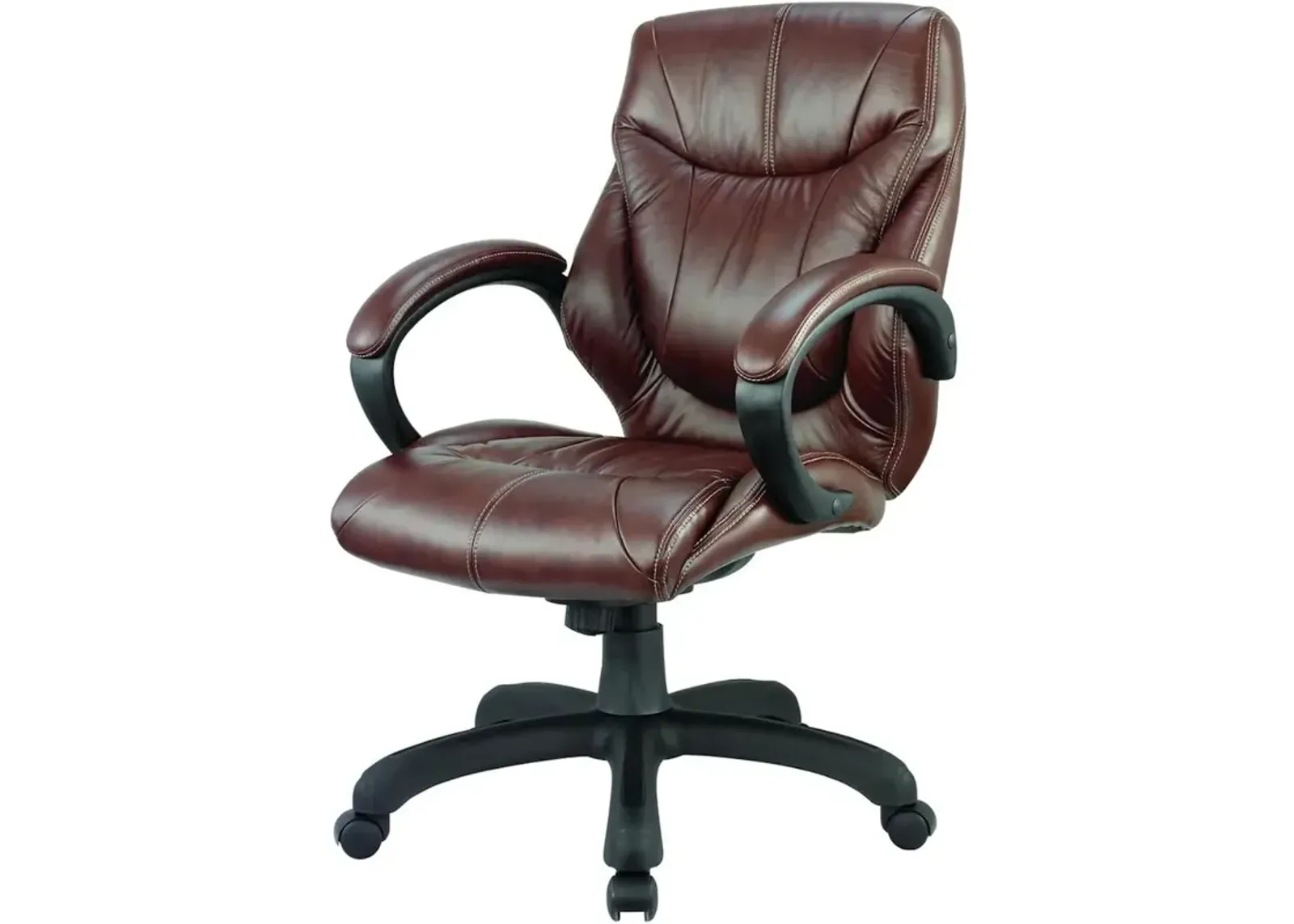 Nicer Furniture Middle Back Real Leather Executive Chair - Brown