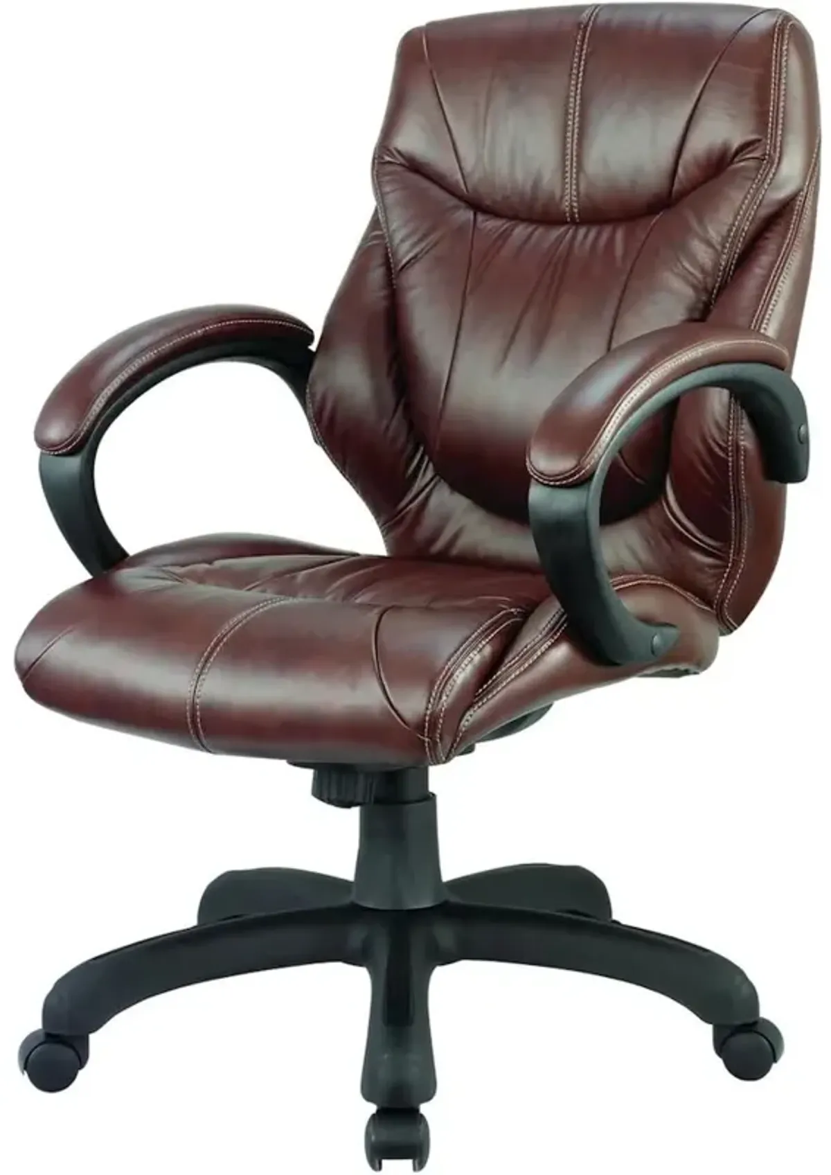 Nicer Furniture Middle Back Real Leather Executive Chair - Brown