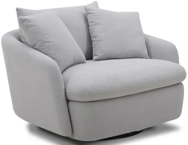 Parker Living Boomer - Dove Grey Large Swivel Chair with 2 Toss Pillows