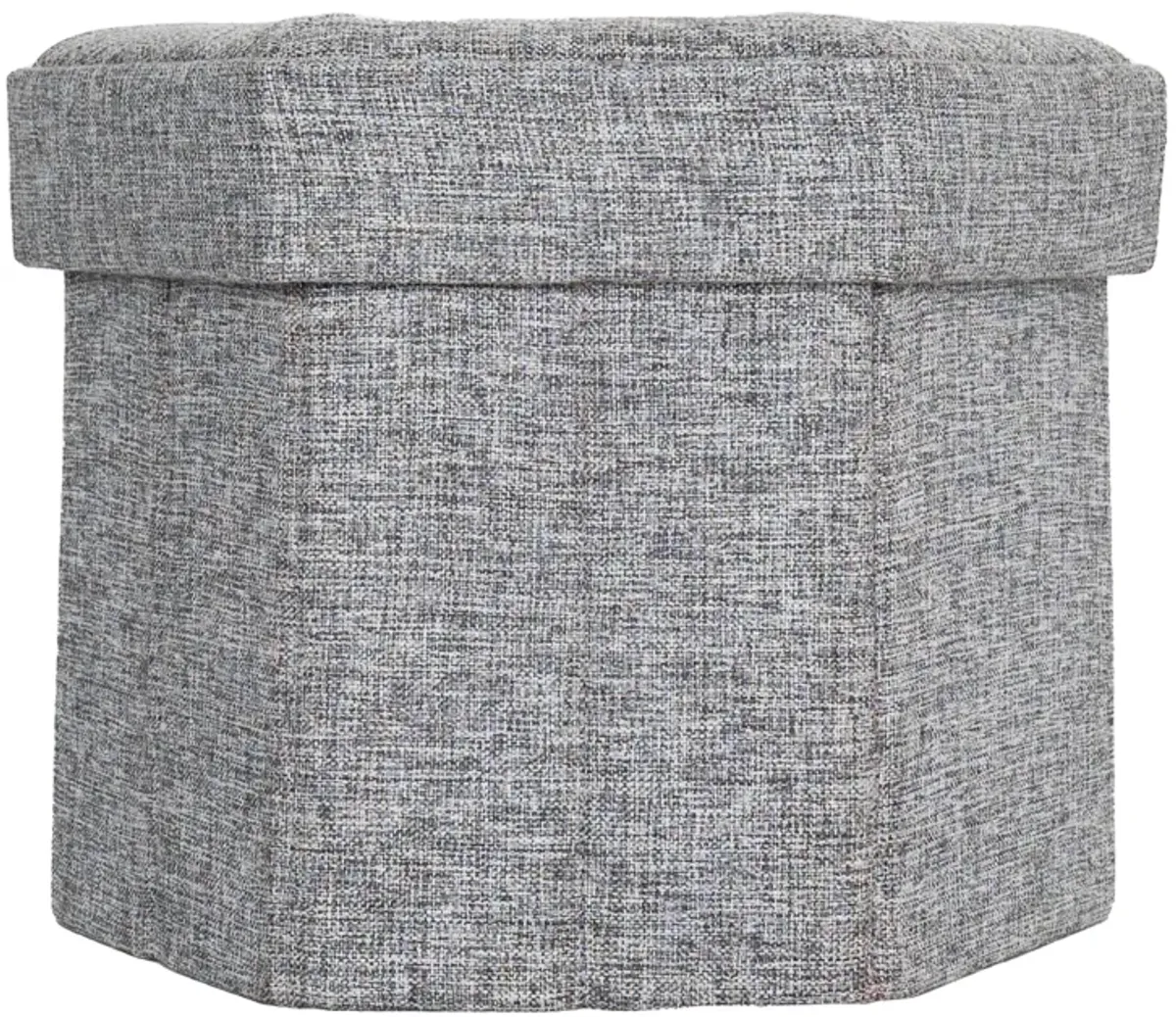 Small Decorative Grey Foldable Hexagon Ottoman for Living Room, Bedroom, Dining, Playroom or Office