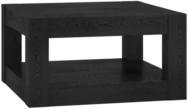 Hudson&Canal Hughes 32 Wide Square Coffee Table in Black Grain