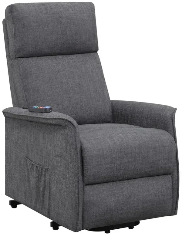 Coaster Co. of America Herrera Upholstered Power Lift Massage Chair Charcoal