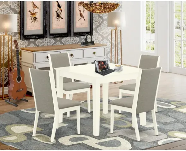 East West Furniture Dining Room Set Linen White