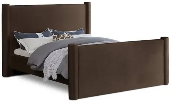 Meridian Furniture Elias Brown Velvet Queen Bed