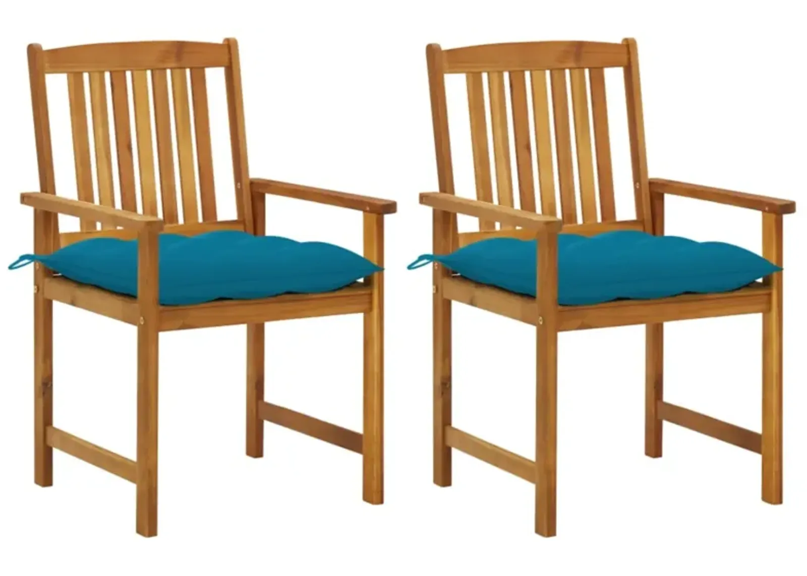 vidaXL Patio Chairs with Cushions 2 pcs Solid Acacia Wood