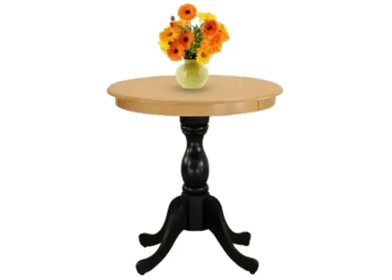 East West Furniture Eden 30" Round Dining Room Table for Compact Space - Oak Top & Black Pedestal