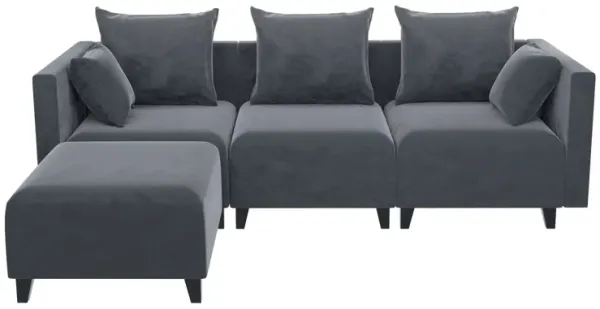 Small Sectional Sofa - L Shape Modular Couch with 6 Pillows for Living Room