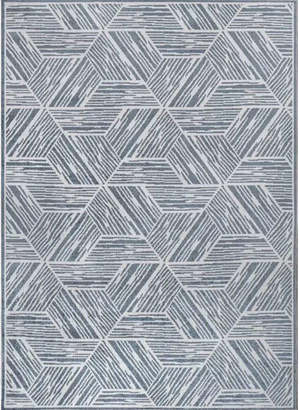 Vector Modern Coastal Geometric Machine-Washable Area Rug