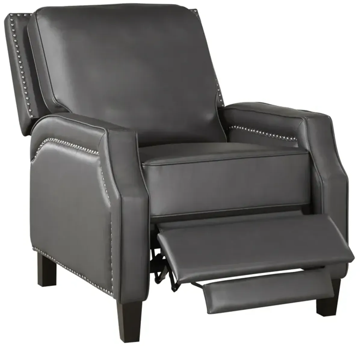 Push Back Reclining Chair Transitional Style Self-Reclining Motion Chair 1 Piece Cushion