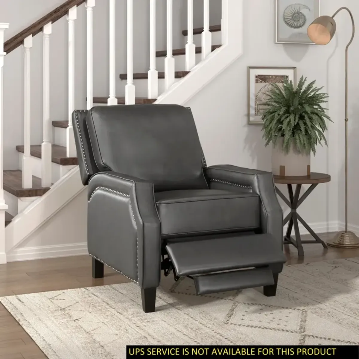 Push Back Reclining Chair Transitional Style Self-Reclining Motion Chair 1 Piece Cushion