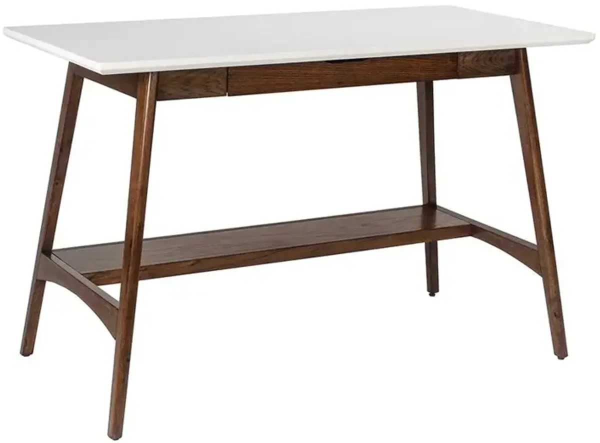 Starlight Canyon Home White Office Table – 24 Inch Minimalist Desk with MDF Top and Shelf