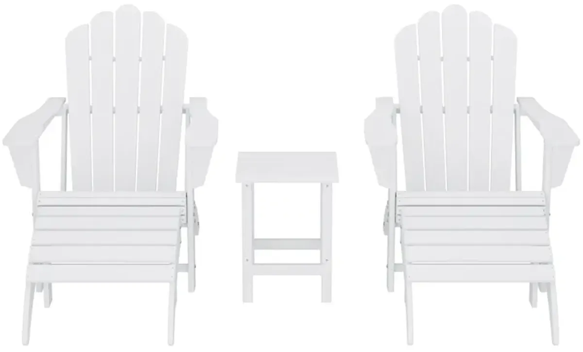 WestinTrends 5-Piece Adirondack Chair with Folding Ottoman and Table Set