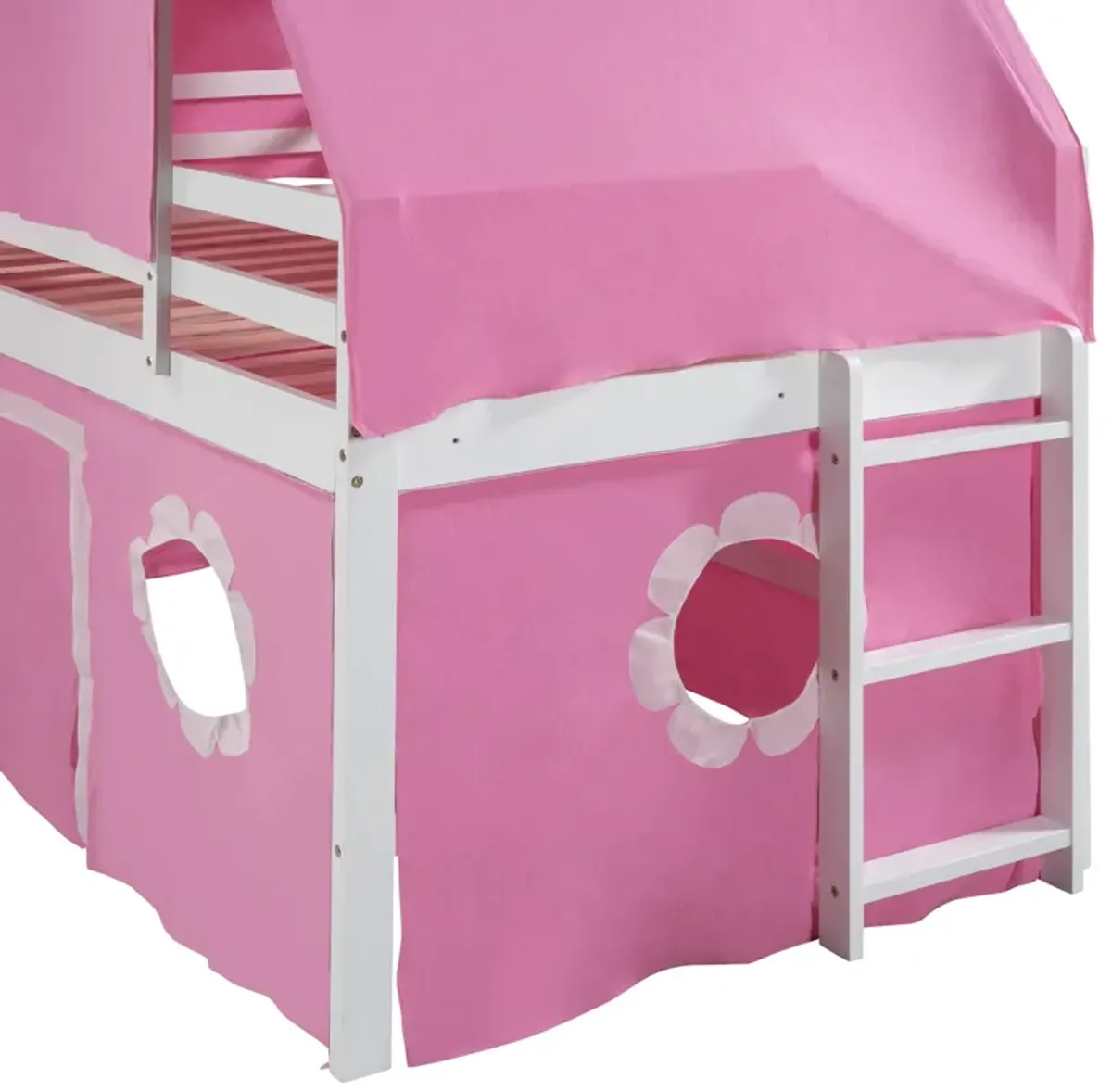 Merax Castle Loft Bed with Slide and Tent