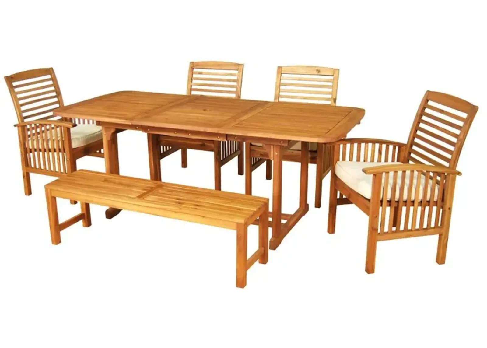 Belen Kox Brown Acacia Wood 6-Piece Dining Set, Belen Kox