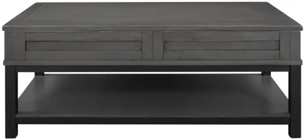 U-style Lift Top Coffee Table with Inner Storage Space and Shelf