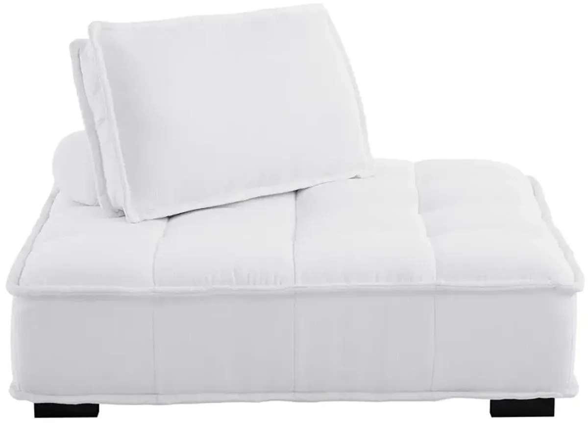 Saunter Tufted Fabric Armless Chair White EEI-4725-WHI