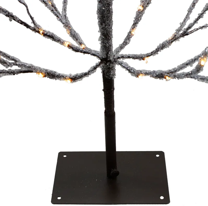 6' Pre-Lit LED Brown Artificial Christmas Tree with Icicle Lights- Clear Lights