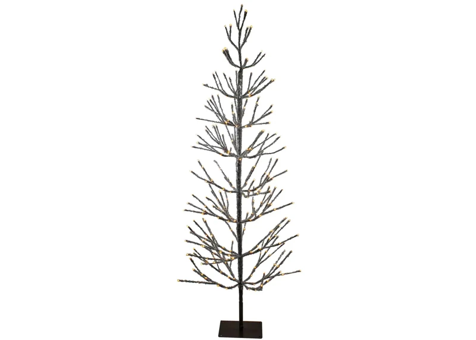 6' Pre-Lit LED Brown Artificial Christmas Tree with Icicle Lights- Clear Lights