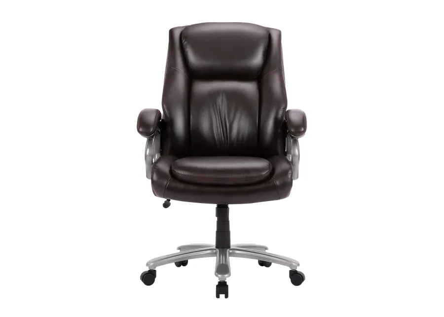 Executive PU Leather Office Chair, Big and Tall Computer Desk Chair With Padded Arms