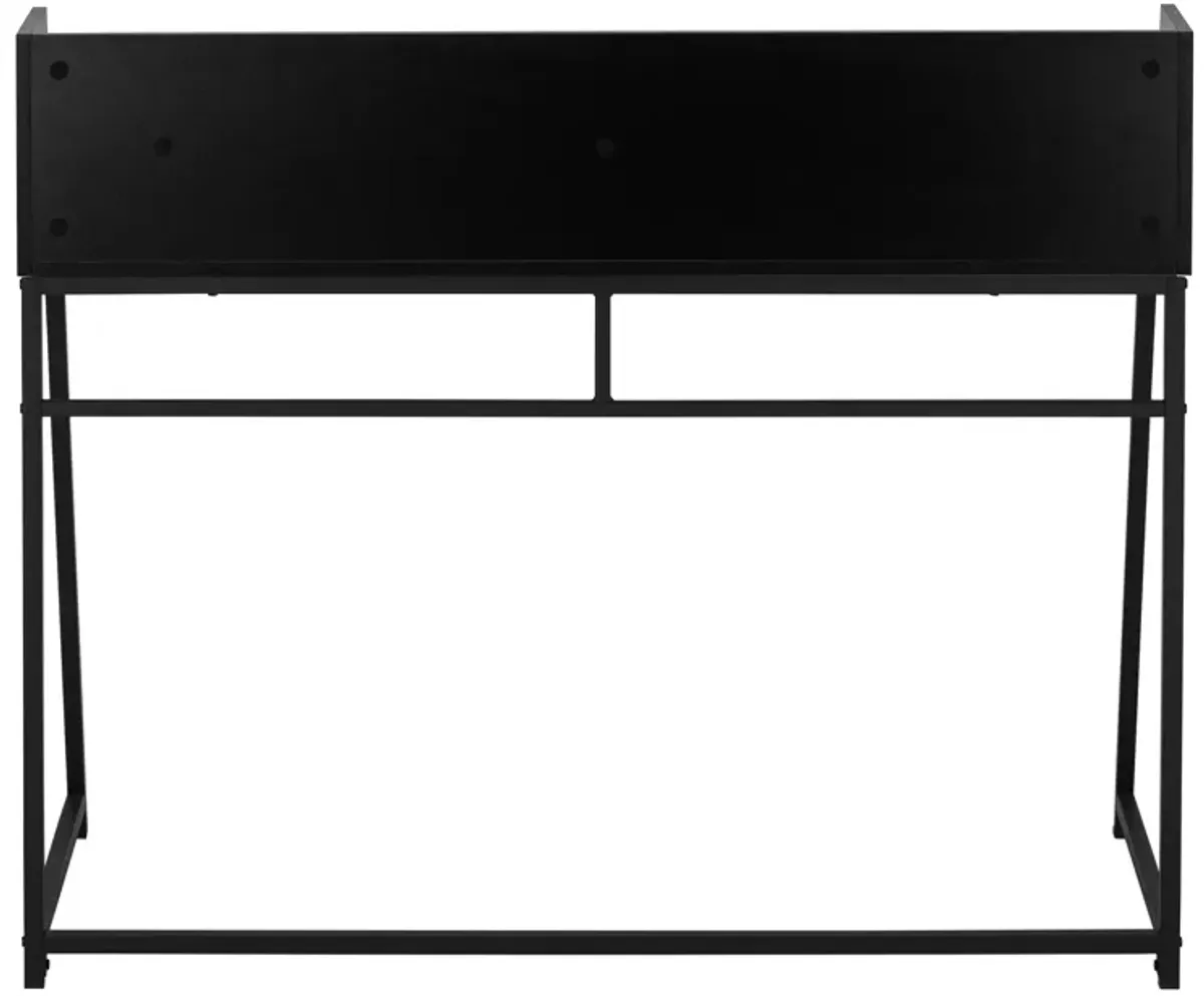 Monarch Specialties I 7547 Computer Desk, Home Office, Laptop, Storage Shelves, 48"L, Work, Metal, Laminate, Black, Contemporary, Modern