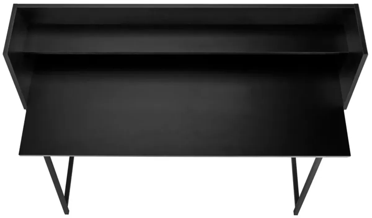 Monarch Specialties I 7547 Computer Desk, Home Office, Laptop, Storage Shelves, 48"L, Work, Metal, Laminate, Black, Contemporary, Modern