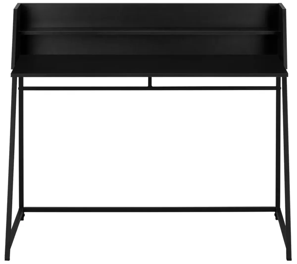 Monarch Specialties I 7547 Computer Desk, Home Office, Laptop, Storage Shelves, 48"L, Work, Metal, Laminate, Black, Contemporary, Modern