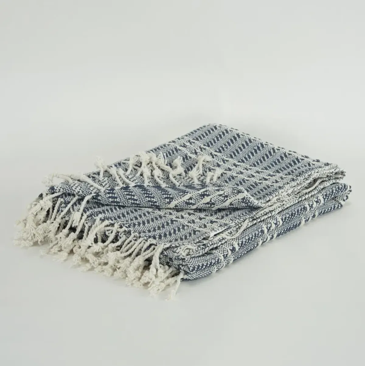 Blue/Natural 50" x 60" Throw Blanket